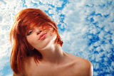 Summer teen girl beautiful freckles redheaded Stock Image