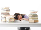 Tired of studies Royalty Free Stock Photography