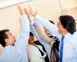 Business high-five Stock Photos