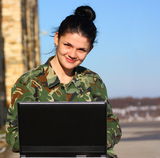 Female soldier Stock Photography