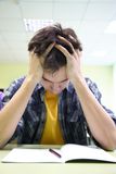 Studentv meditation on the exam Stock Photography