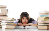 Tired of studies Stock Photo