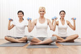 Interracial Yoga Group Women Weight Training Stock Photography