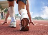 Athlete ready for race Royalty Free Stock Photo