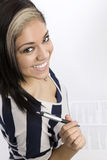 Smiling Female Student with Textbook Stock Photos