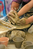 Clay potter teaching Stock Photography