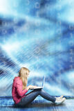 Teenager and internet Stock Photos