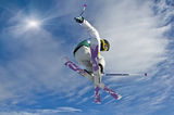 Young skier jumping #2 Stock Image