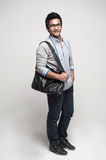 Asian Student with bag 2 Stock Photo