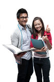 Two asian students smiling Royalty Free Stock Images