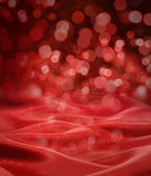 Red Satin Christmas Lights Background Stock Photos