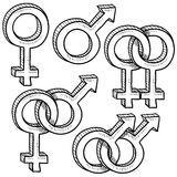 Relationship gender symbols Stock Photos