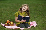 Girl  read book Stock Photo