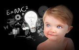 Young Science Education Baby on Black Royalty Free Stock Image