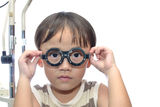 Boy eye examination Royalty Free Stock Images