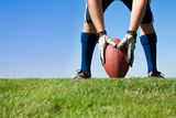 Getting Ready for Football Kickoff Stock Photo