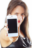 Woman with smart phone Royalty Free Stock Image