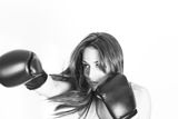 Boxing young girl Royalty Free Stock Photo