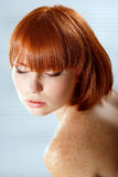 Summer teen girl beautiful freckles redheaded Royalty Free Stock Photos