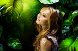 Girl in Jungle Royalty Free Stock Photography