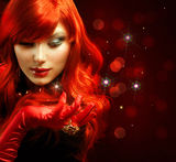 Red Haired Girl Royalty Free Stock Photography