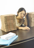 A depressed miss staff in office Stock Photography