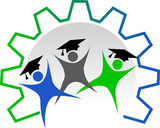Worker education logo Stock Photos