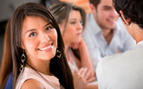 Woman with a study group Royalty Free Stock Photography