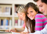 Woman with a study group Stock Photography