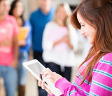 Student using a tablet Stock Photos