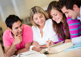 Students studying for an exam Royalty Free Stock Images