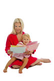 Mother and Daughter Read a Book Royalty Free Stock Photo