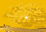 Clouds over fields Royalty Free Stock Images