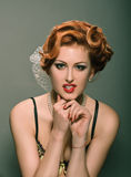 Redheaded pin up Stock Image