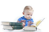 Baby reading books Royalty Free Stock Photography