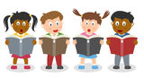 School Kids Reading a Book Royalty Free Stock Image