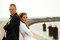 Wedding couple in port