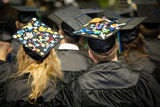 Graduates With Fancy Caps Stock Photography
