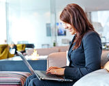 Woman with computer Royalty Free Stock Images
