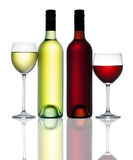 Red White Wine Bottle Glass Royalty Free Stock Images