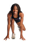 Young Woman Ready to Run Royalty Free Stock Photography
