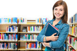 Student at campus library Stock Photography