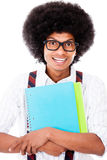 Black nerd student Stock Photo