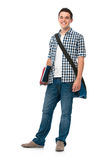 Smiling teenager with a schoolbag Stock Photography