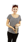 Young teenage girl holding book Stock Images