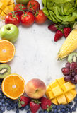 Fruit Vegetables Frame Background Stock Photos