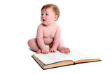 Emma with textbook Royalty Free Stock Photos