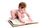 Emma with textbook Royalty Free Stock Photos