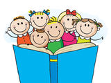 Kids reading Stock Photos