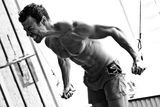 Bodybuilder hard training in the gym Royalty Free Stock Image